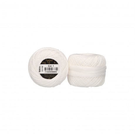 Anchor Pearl Cotton nº 8, cor 1 branco Anchor Pearl Cotton nº 8, cor 1 branco